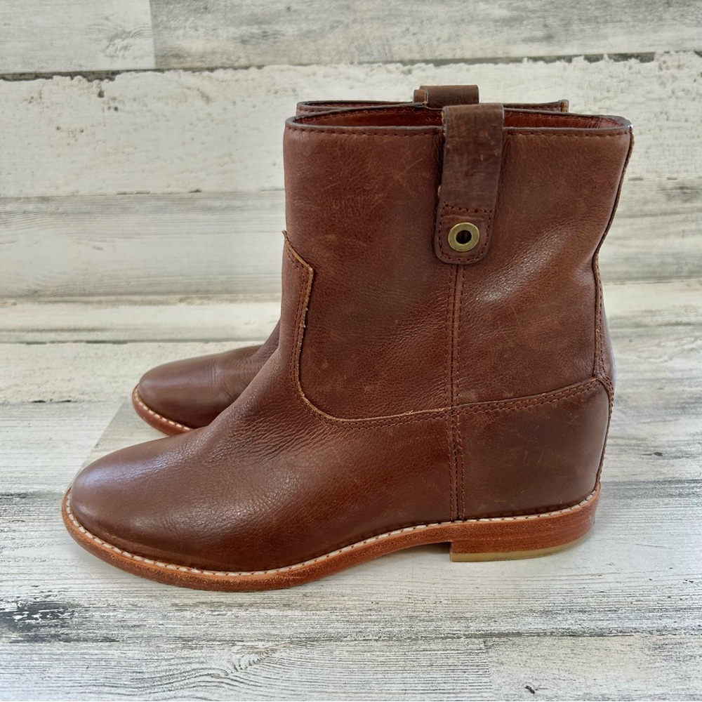 COLE HAAN Zillie Brown Leather Ankle Boots 6.5